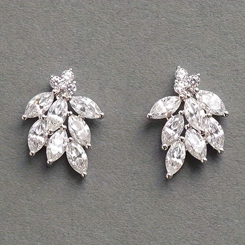 TEMU Elegantly Zirconia Fashion Earrings For Brides, Engagement, Weddings, And Daily Wear For Ladies.