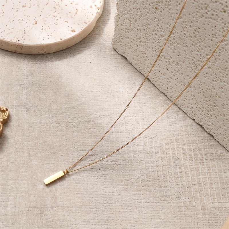 Minimalist Pendant Necklace & C-Shaped Polished Earrings Set