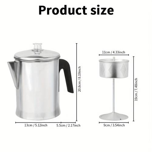 1pc percolator coffee pot coffee percolator pot durable aluminum material camping coffee pot brewing coffee over a fire grill or stove very suitable for home use and camping