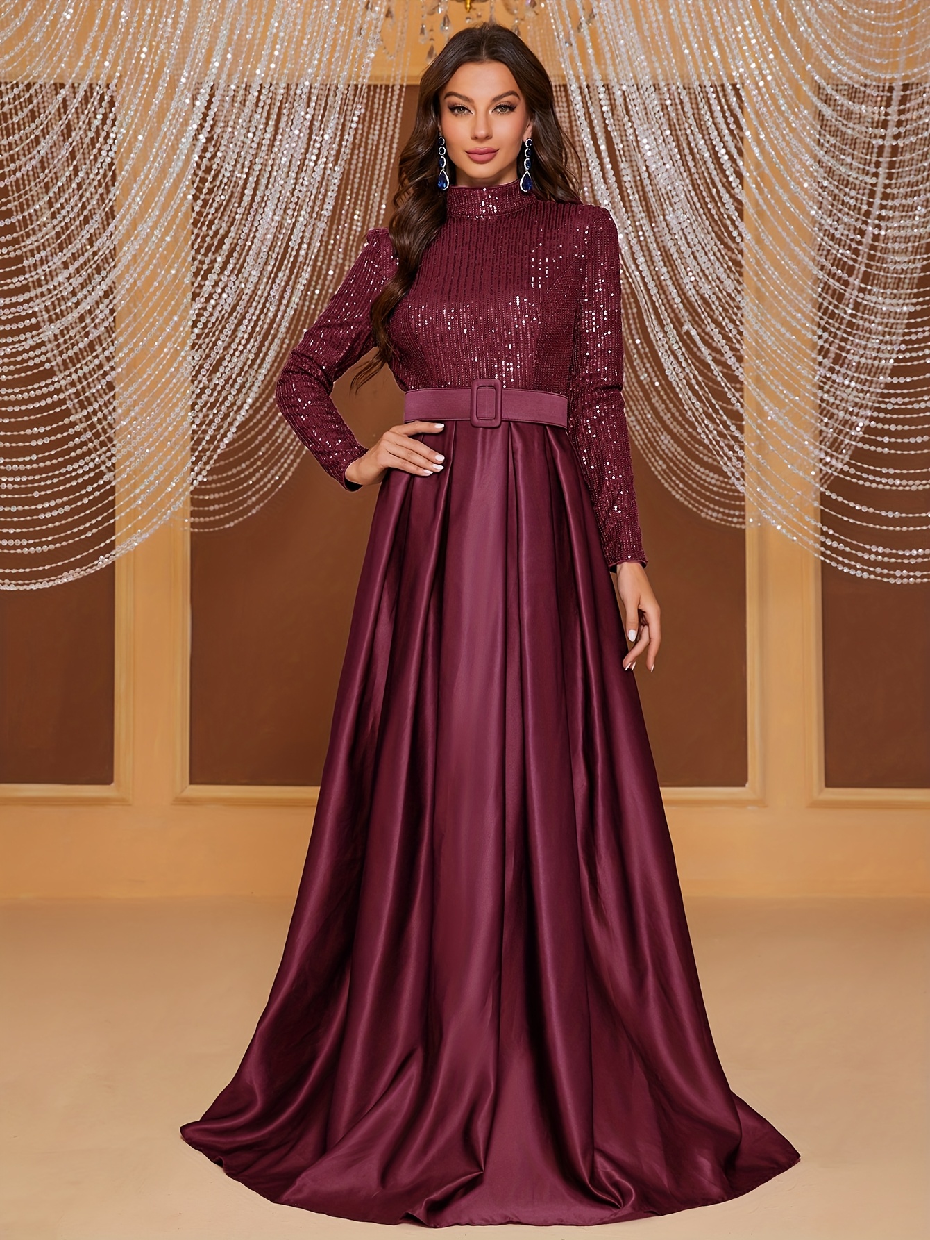 sachin and babi light blue dress Soft blush pink halter gown with a lace-up back, deep V neckline, and  flowing pleated skirt for a romantic, feminine look.  Link：https://msikoods.com/products/halter-backless-evening-dress-lace-up- pleated-prom-dresst-formal-dress-ms2604223 #msikoods main image 0