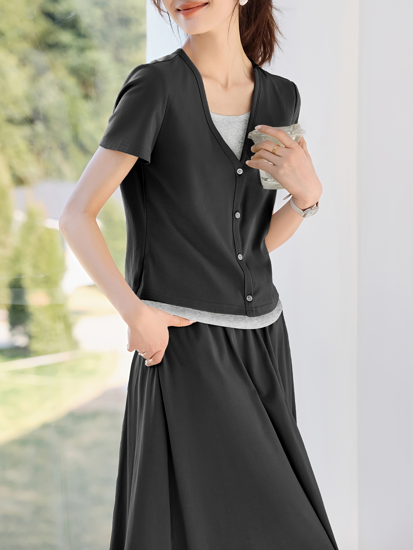 conjunto camiseta falda casual mujer mohomo diseño Temu Spain