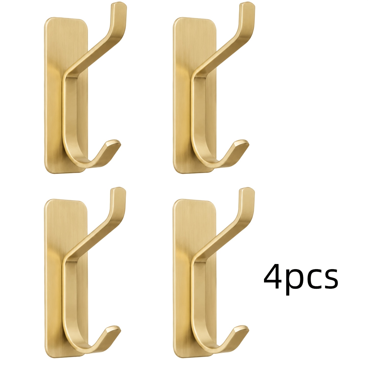 TEMU 4pcs Self-adhesive Towel Hooks, Super Strong , Modern Wall Hooks, Suitable For Bathroom And Kitchen Walls, , No Drilling Required To Hang