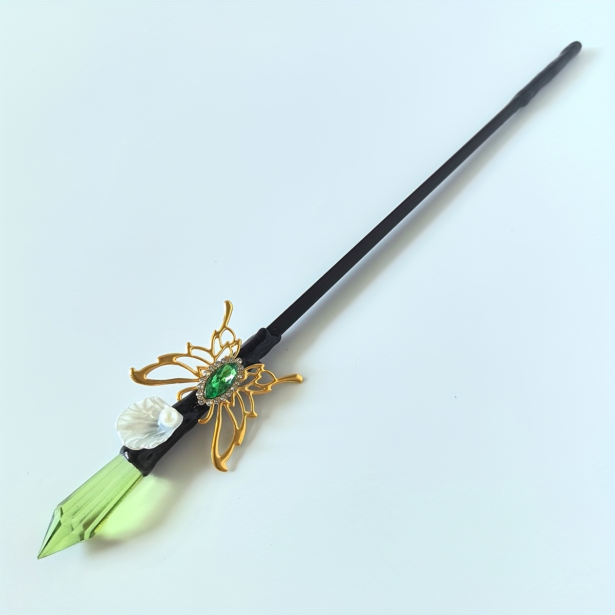 Image of 1pc Handcrafted Wand – Epoxy Crystal & Colorful Accents Design For Halloween/christmas Cosplay, Bar/carnival Décor & Party Centerpieces, Non-electric, For Wizard Enthusiasts