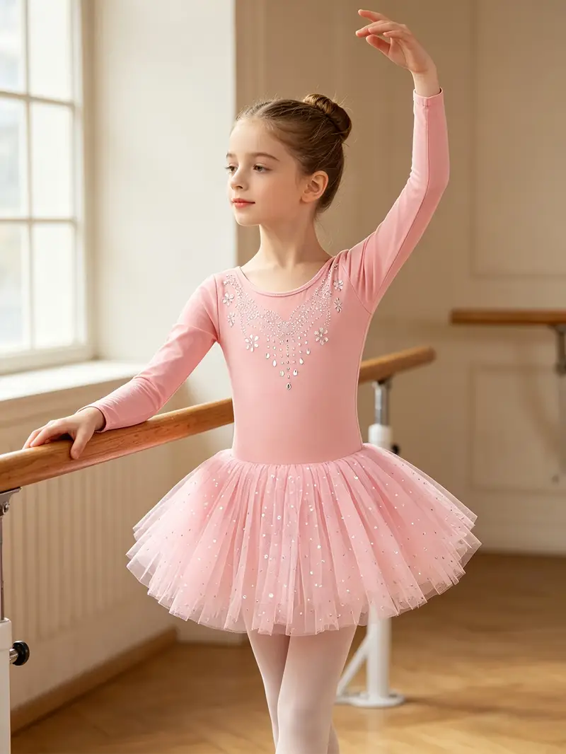 childrens girls long sleeve leotard ballet dance shiny tutu - Temu childrens girls long sleeve leotard ballet dance shiny tutu - Temu