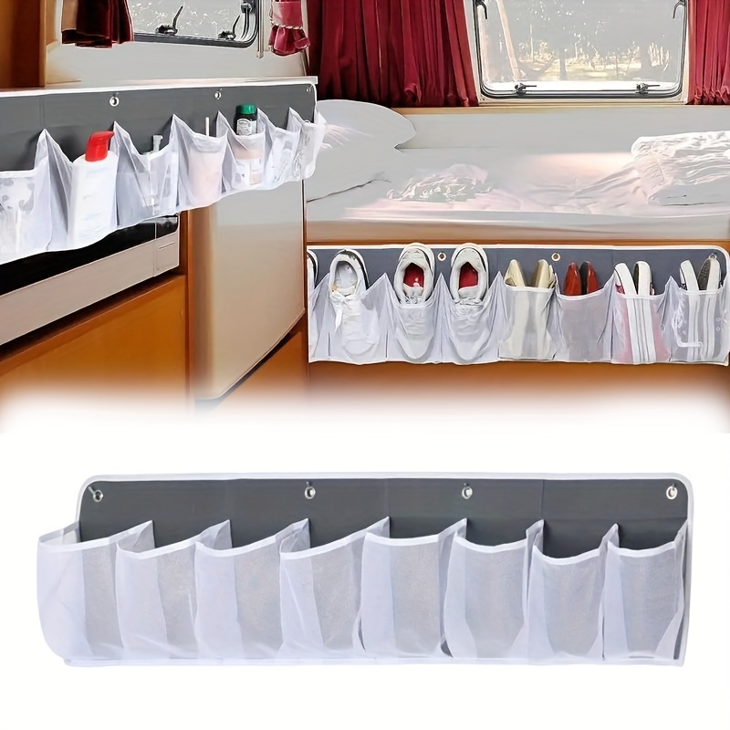 

Rv Bedside Mesh Storage Organizer With Hooks - Polyester, Shoes & , Fits Most Rv Models