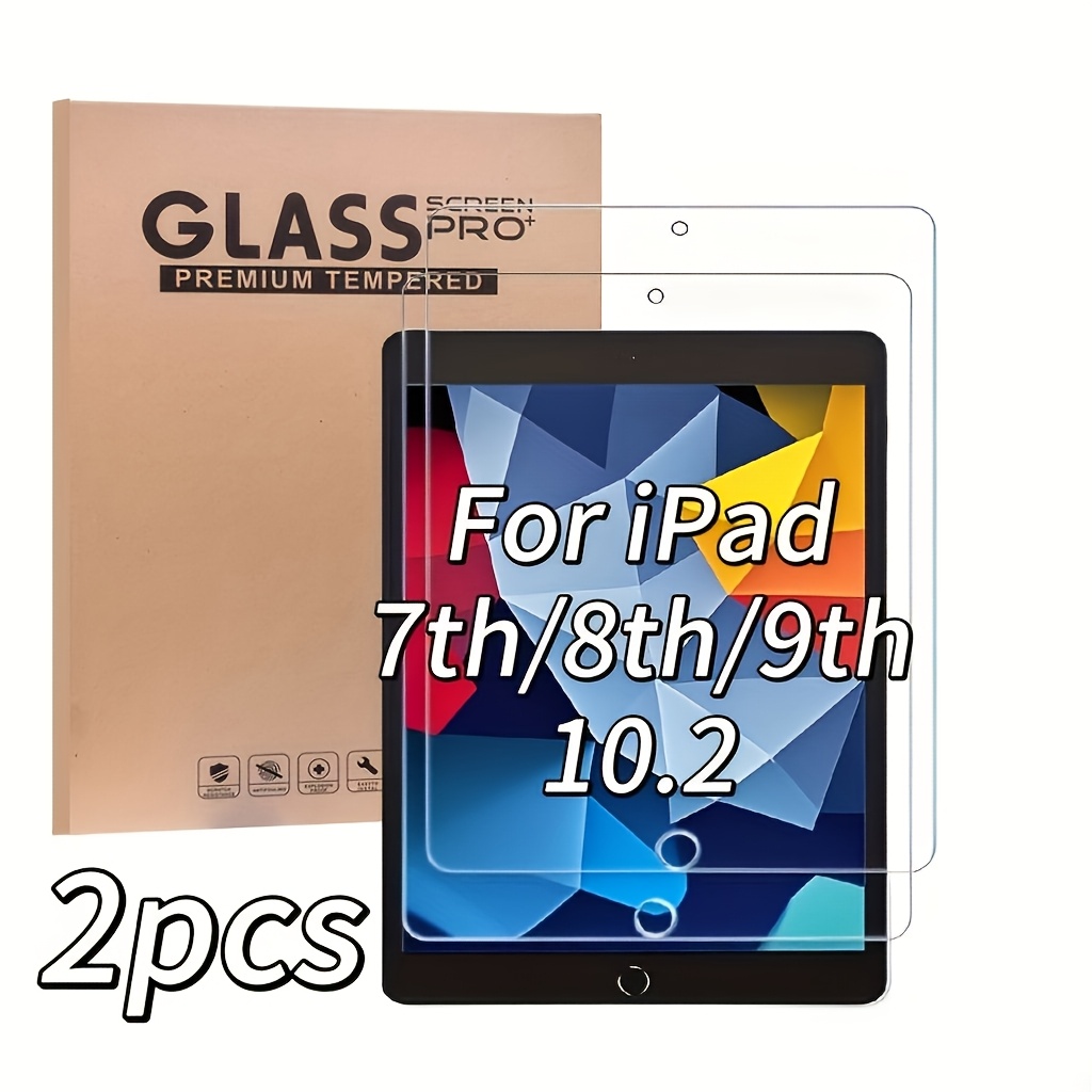 TEMU 2-pack Compatible For Ipad 9th/8th Generation (10.2-inch) Screen Protector With Installation - 9h Hardness, Scratch & Smudge Resistant Glossy