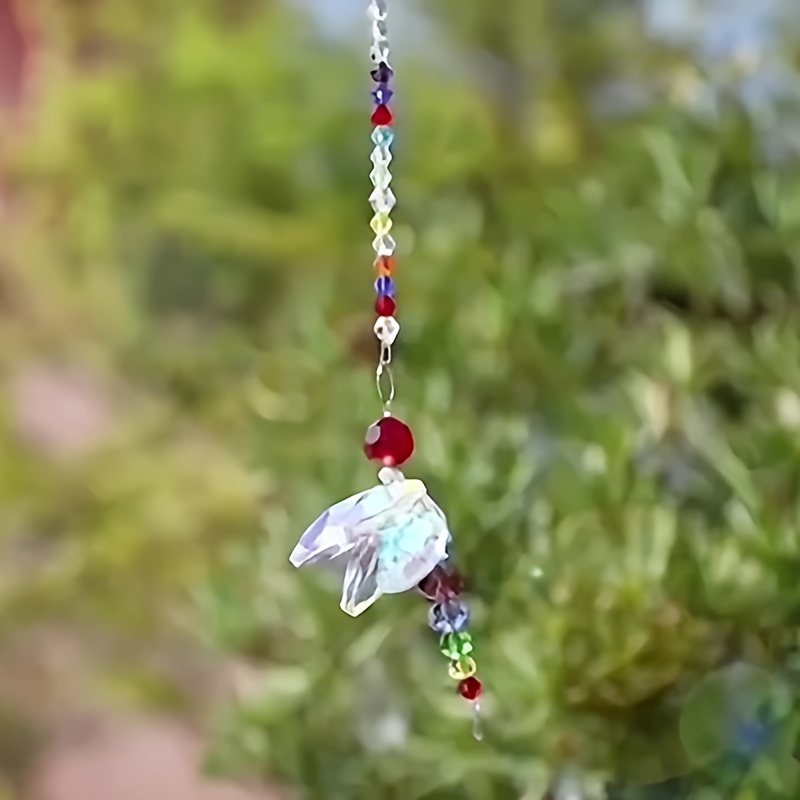 

Glass Dragonfly Suncatcher Prism - 1pc Multicolored Hanging Pendant, Crystal Ball Bead Chakra Window Decor For Home And Outdoor