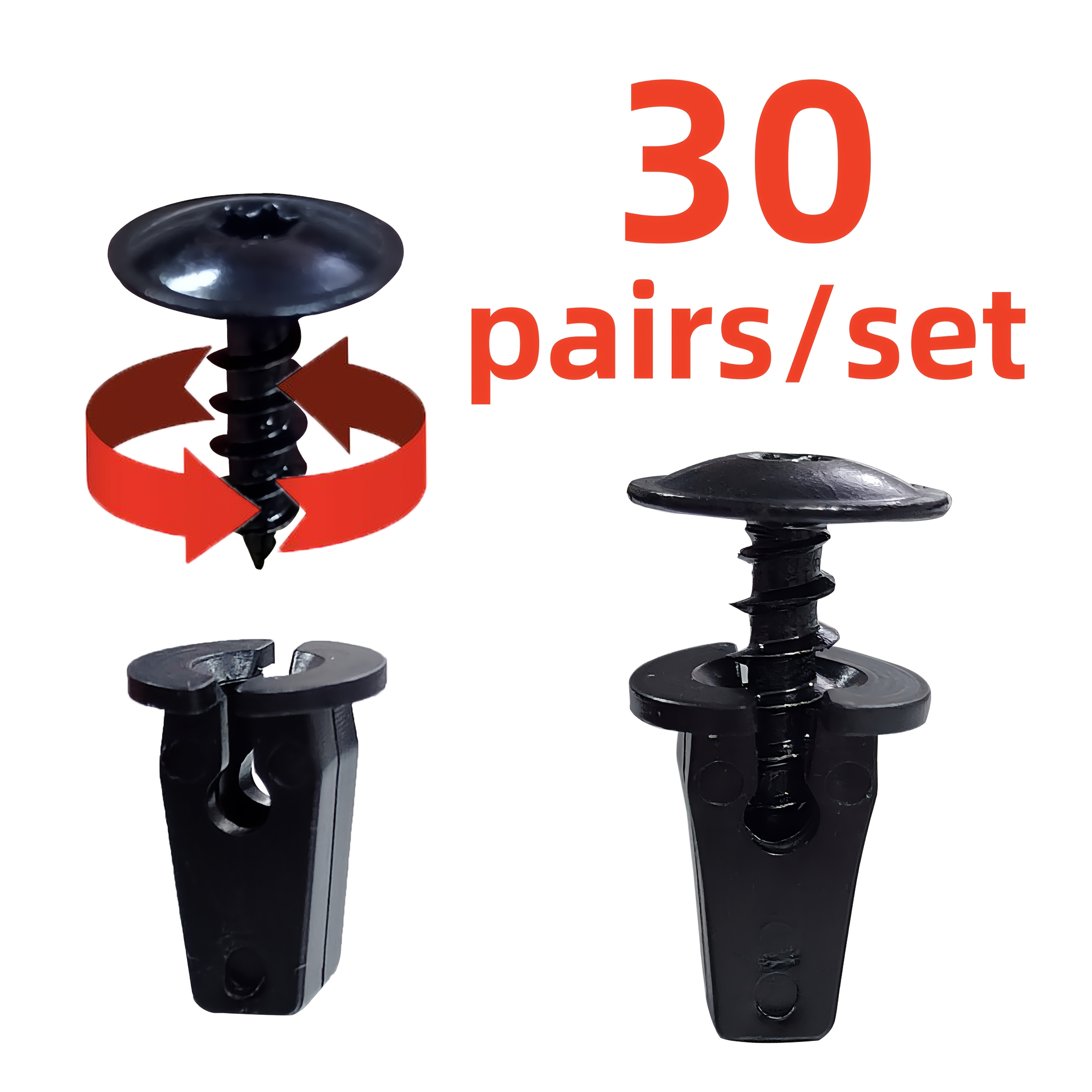 Car Mudguard Fixing //50pairs/set Wheel Arch Protection Panel Screws With Splash Shield Retainer Nails, For Vw Golf For Seat, Front/rear Inner Mounting Base Durable Undertray Fastener Set