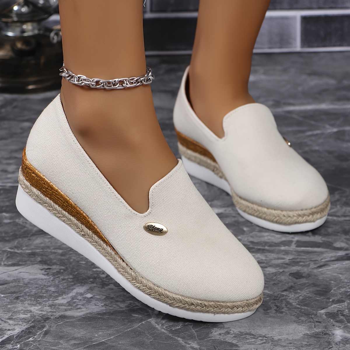 

Women's Wedge Heeled Shoes, Casual Slip On Platform Shoes, Women's Comfortable Shoes