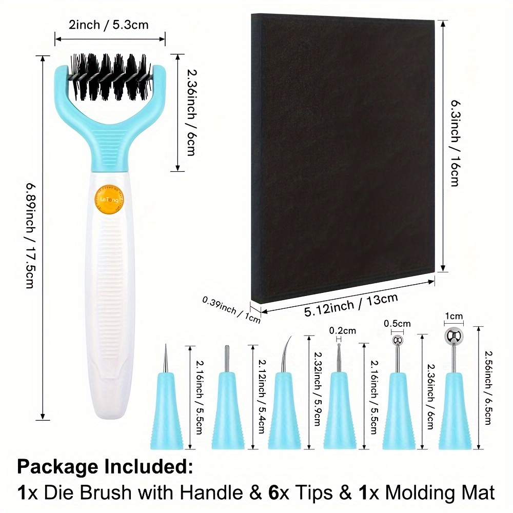 Image of Design -one Paper Sculpting Tool Kit And Die Brush; Paper Flower Shaping Making Tool Set; Flower Mold Tray; Paper Tools For Dimensional Flowers; Die Cleaning Tool