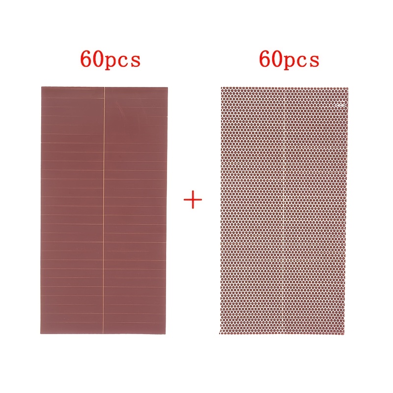 TEMU 60/120-pack Honeycomb And Solid Match Striker Paper Combo, Self-adhesive Brown And Solid Strips, Compatible With Glass, Ceramic, Wood, Plastic,