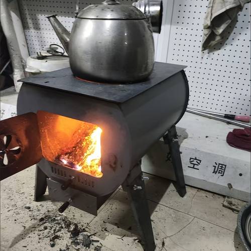 portable burning stove heavy duty construction with chimney sturdy legs freestanding indoor outdoor heater for camping cabin home no electricity battery battery free operation wood burning fireplace with