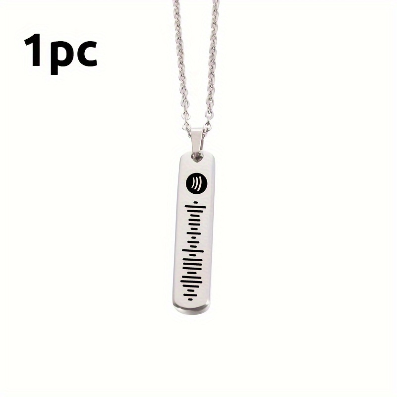 TEMU Collana con Pendente Personalizzata Codice Musica in Acciaio Inossidabile , Regalo Compleanno Anniversario Festa per , Idea Regalo Natale per e
