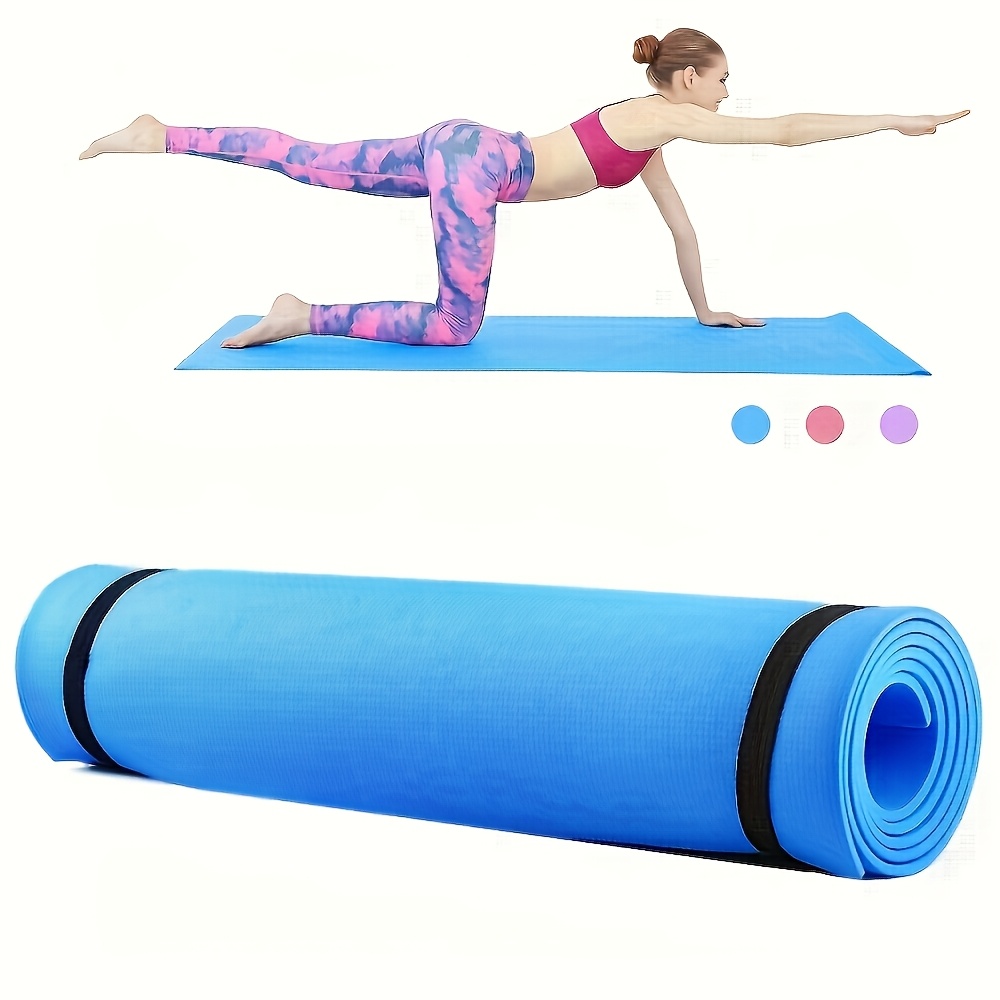 TEMU Unisex Yogamat, Duurzaam M PVC Materiaal, Antislip Oppervlak, Opvouwbaar Ontwerp, Geschikt voor Home Fitness, Pilates, Vloeroefeningen en Yoga