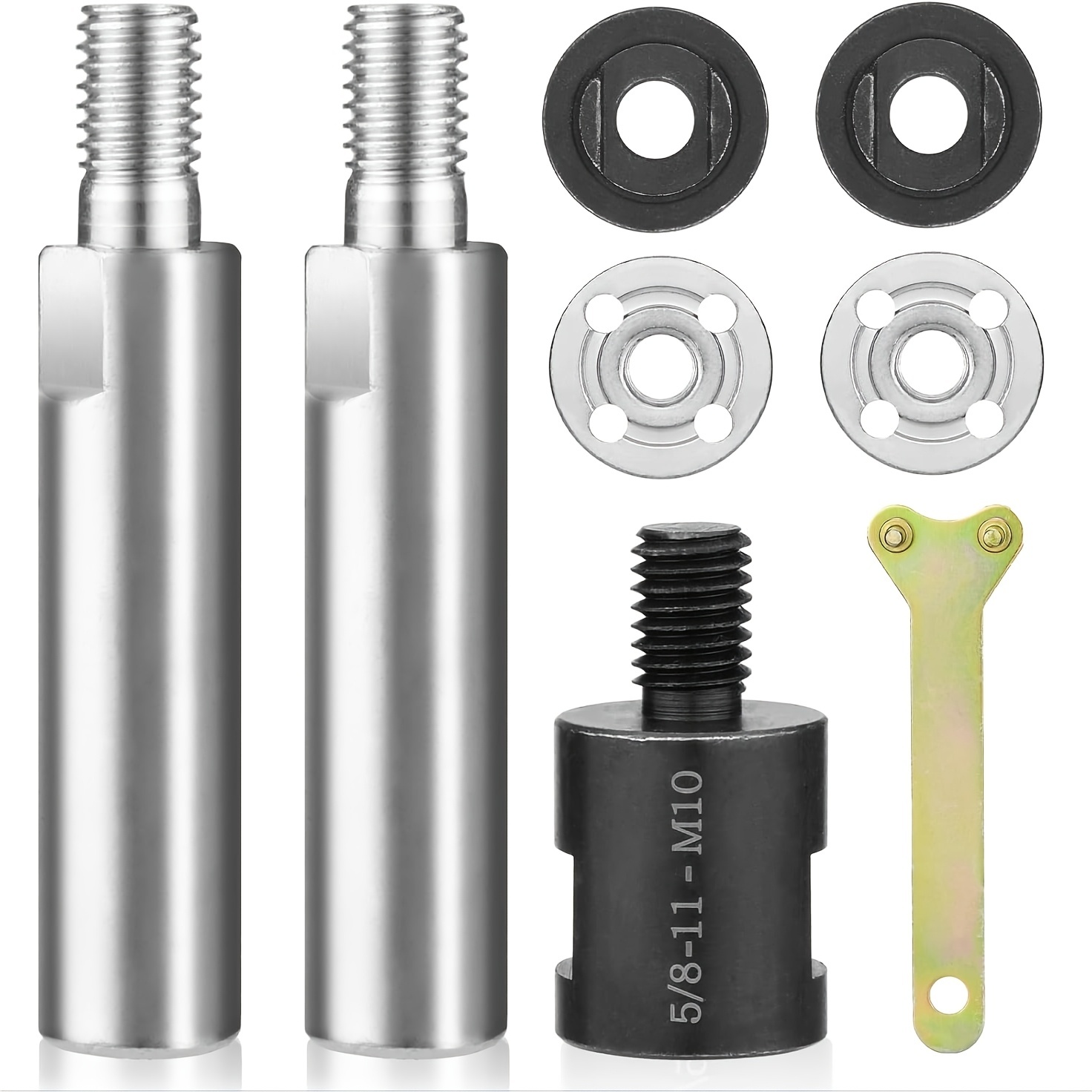 TEMU Angle Grinder Extension Rod Set, Includes 3/8-inch To M10 Threaded Shaft Adapter, 8pcs Set. Suitable For 100-model Angle Grinders And Polishers