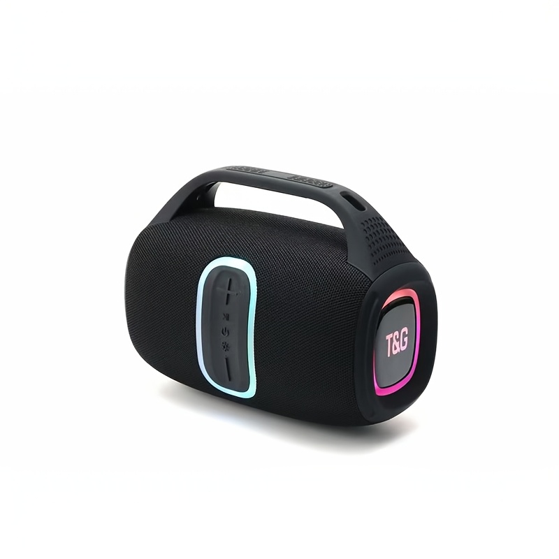 E-shop Tragbarer kabelloser Lautsprecher 24W HD-Sound mit RGB-Beleuchtung, kabelloser Lautsprecher, 3600mAh-Akku, 33ft Reichweite, Dual-Lautsprecher &