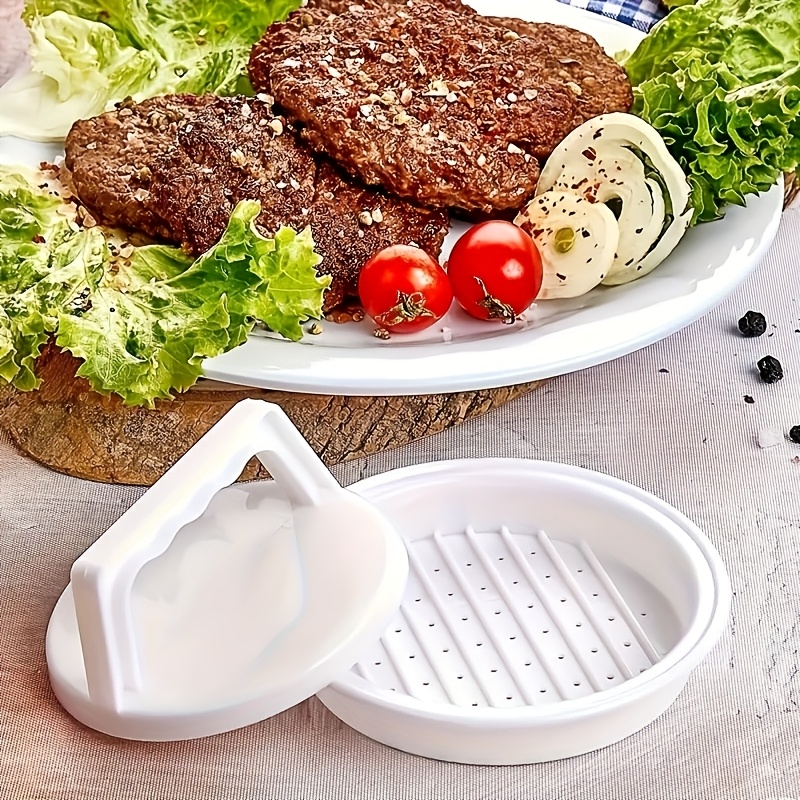 1 Molde Creativo Redondo Antiadherente para Hacer Burgers | Molde de Plástico para Bocadillos de Carne para Res, Queso, Verduras, Ideal para Picnic al Aire Libre, Barbacoa, Accesorio de Cocina