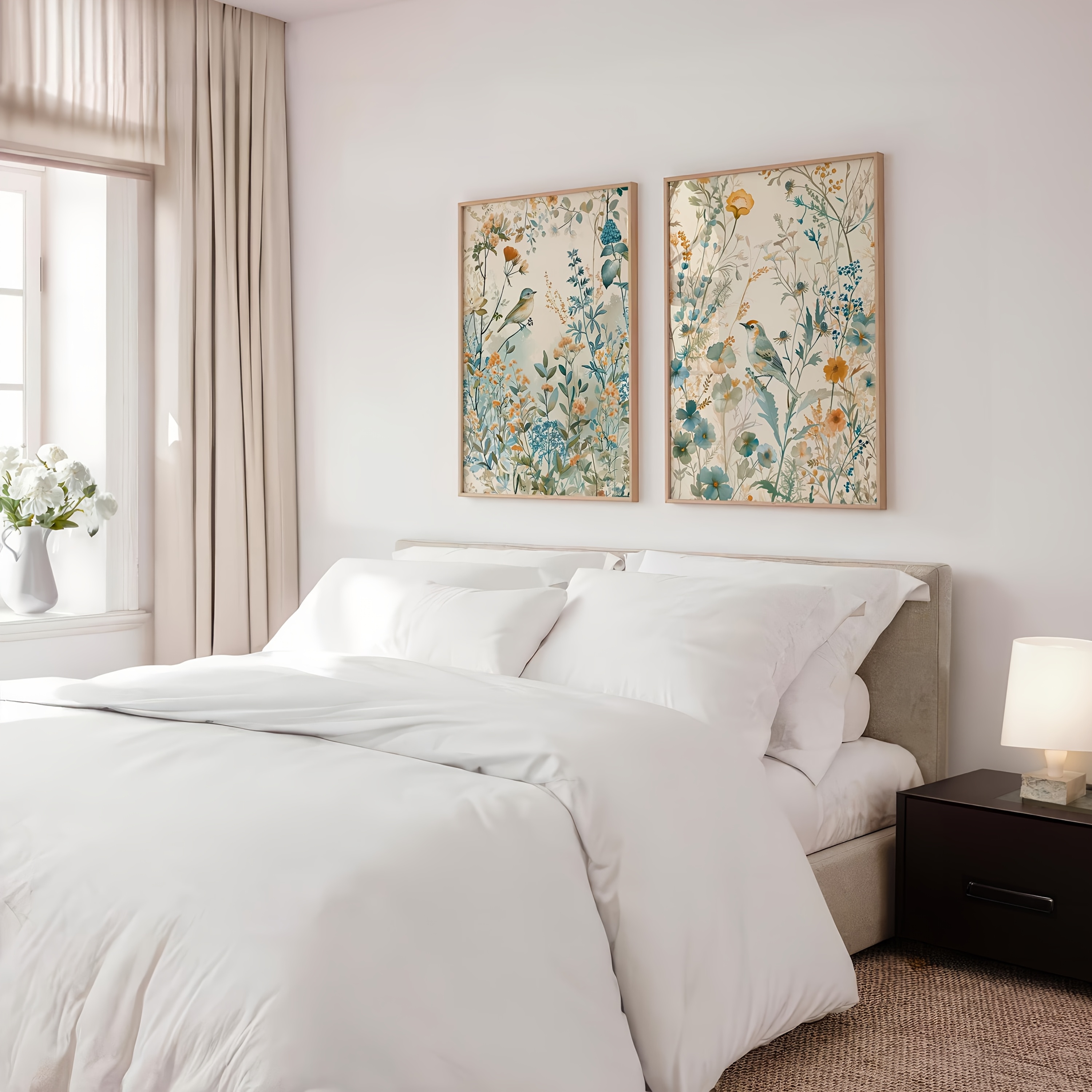 TEMU Conjunto de 2 Pósteres en Sin , Moderno, Vida Natural, Aves, Impresión de , Pintura sobre para Decoración de Pared, Decoración de Pared para