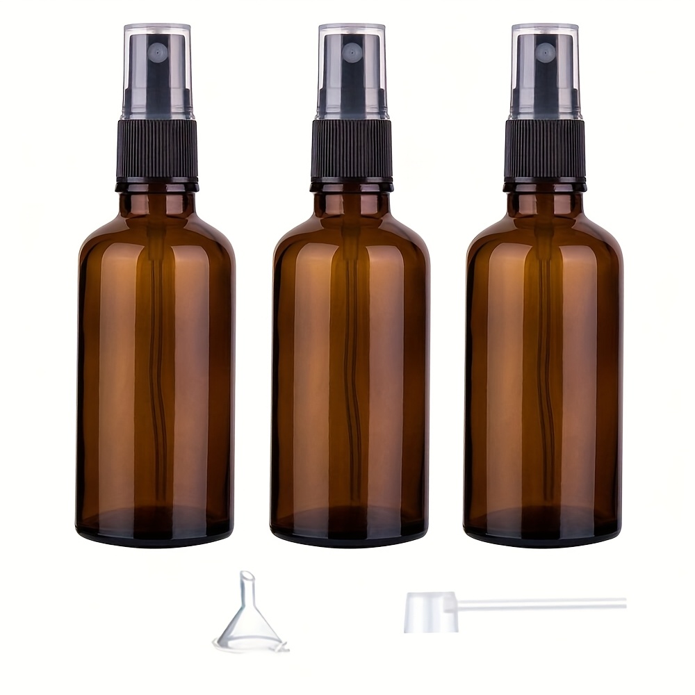 TEMU Set Of 3 1oz Amber Glass Spray Bottles For Essential Oils - Fine Mist Spray, Small Empty Spray Bottle, Ideal For Fragrances, Perfumes, , Durable