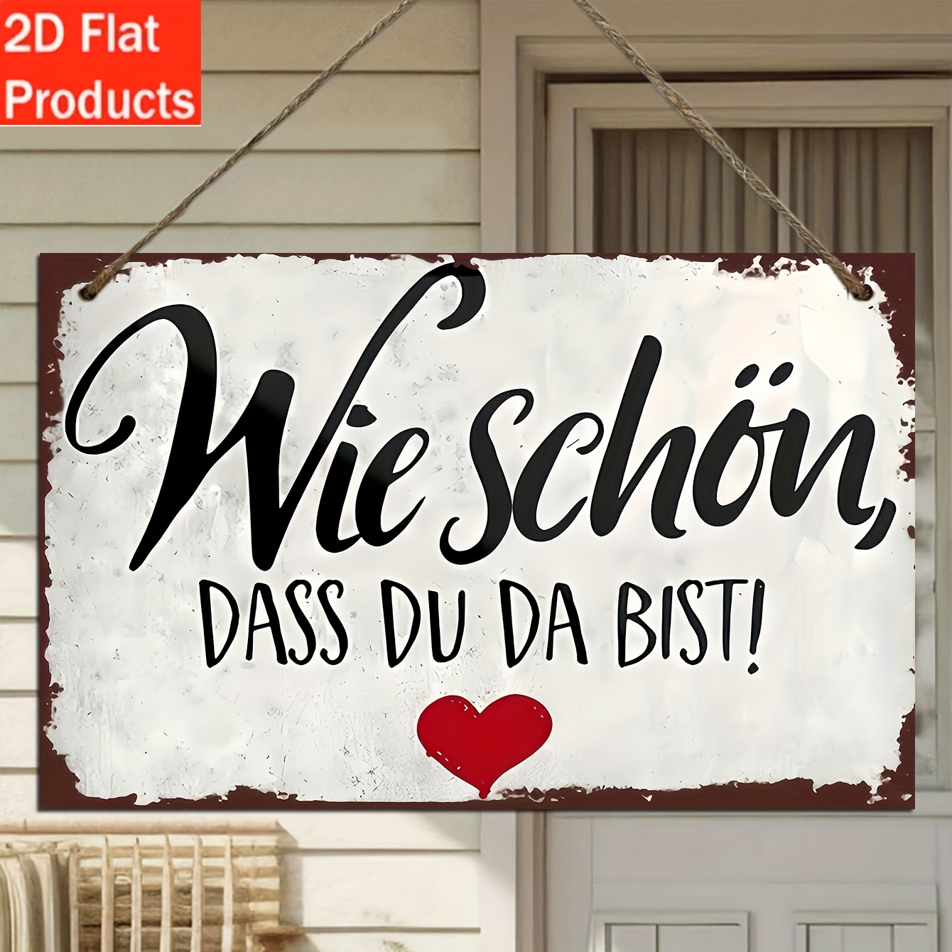 E-shop 2D Flat - 2Dflat-Dekorative Plakette & Schilder, . Deutsche Vintage-Holz Wandkunst im Stil mit "Wir sind , dass Sie unser Gast sind" Nachricht -