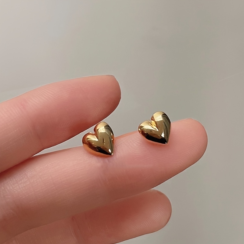 

1 Paire de Boucles d'Oreilles en de Cœur Simple et Mignon, avec en Acier Inoxydable, pour Femmes, Accessoire et Cadeau de Bijoux pour de la Saint-Valentin