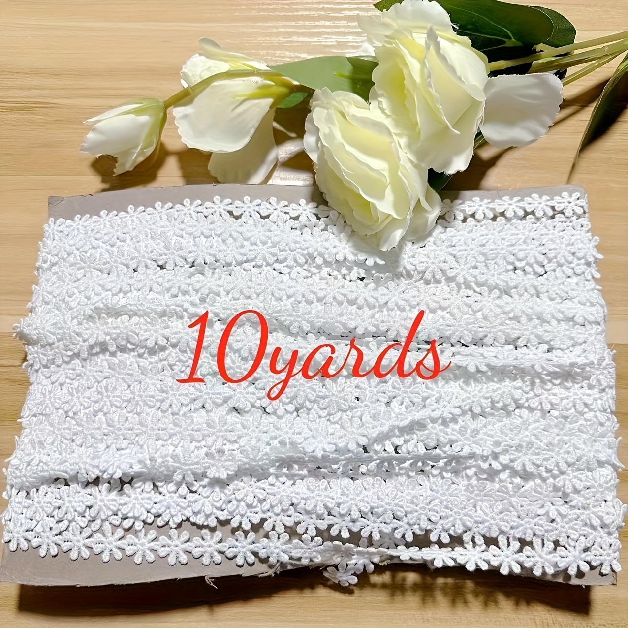 TEMU Exquisite Small Daisy Embroidery Accessories-0.55 Inches Wide, Suitable For Dress Skirts And Diy Projects, Holiday Gift Ideas, Curtain Edge