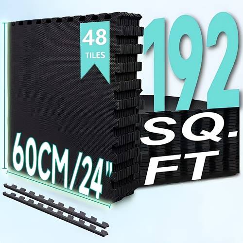interlocking floor tiles 24 x 24 60cm x 60cm fitness mat 48 eva home gym flooring mat for fitness equipment non slip shock absorbing thickened exercise mat