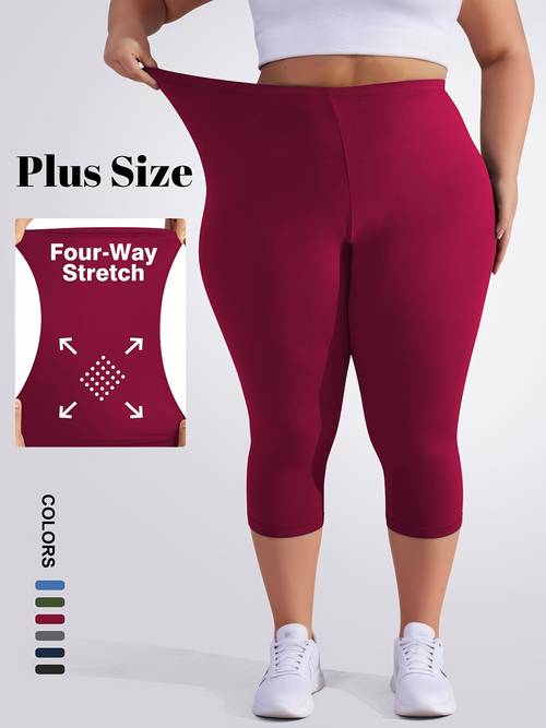 plus size plus size spring and summer new size womens regular waist tight pants cropped shorts cycling outdoor wear elegant versatile style fabric friendly breathable sweat wicking shorts suitable for multiple outdoor vacat