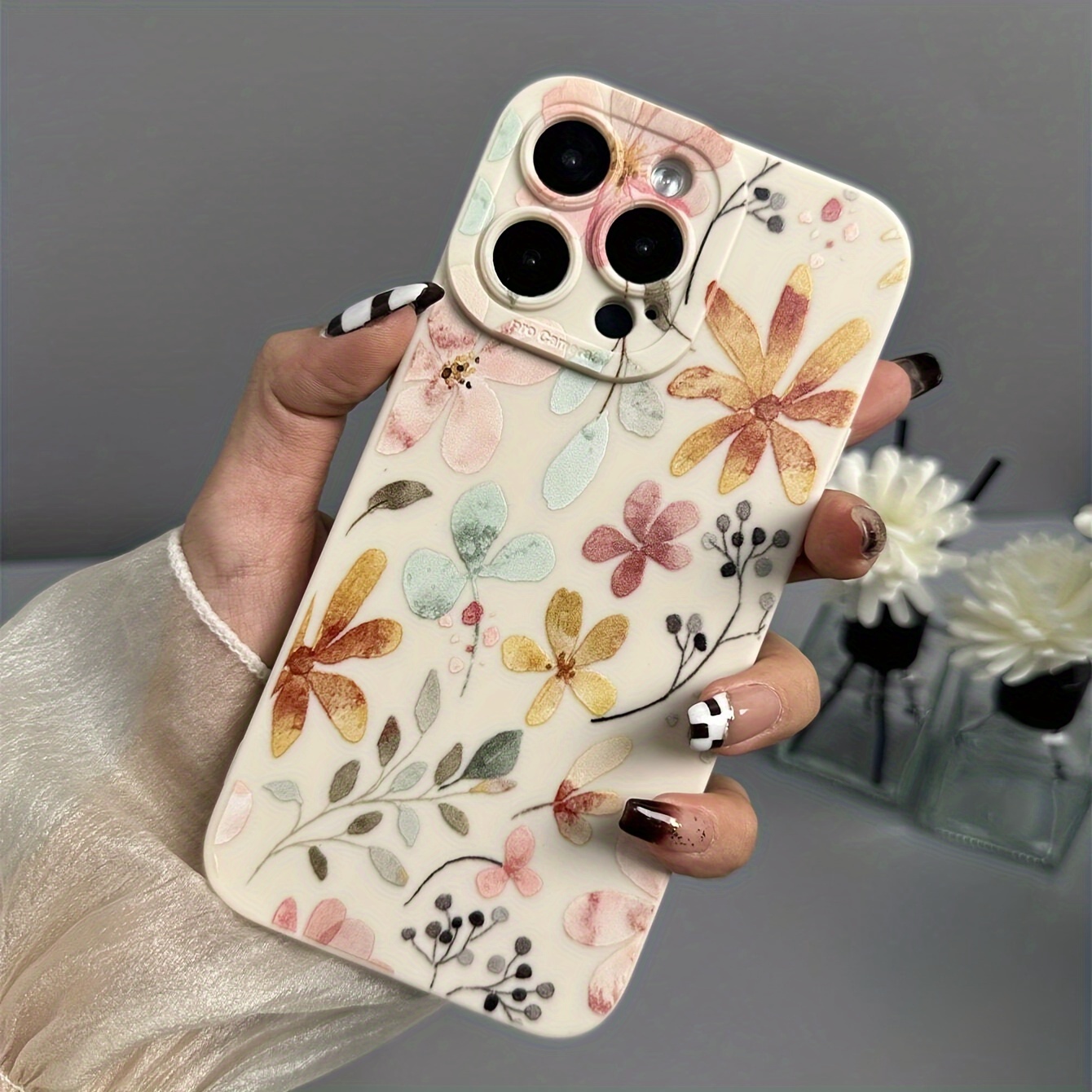 

Flower Wall Pattern Tpu Material Mobile Phone Soft Case, Compatible With Iphone Series