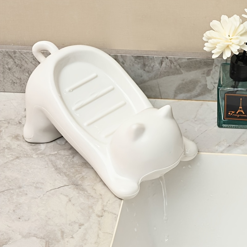 

1/2pcs Shaped Plastic Soap Dish, Creative Cute Oval Bathroom Soap Holder, For Bath