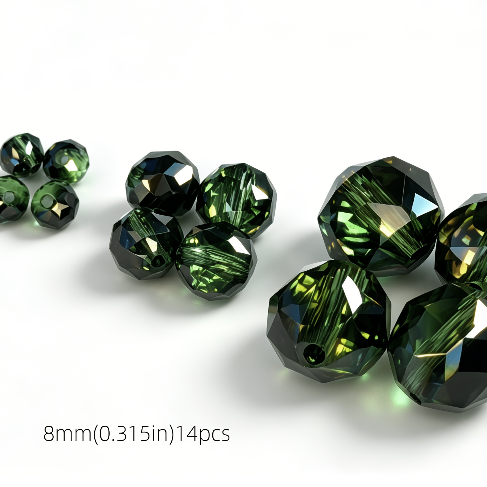 TEMU Austria New Upgrade Flower Ball Beads 4/6/8mm Round Beads 20/14/12pcs A Set Of Fine Decorative Beads High Transparent Colorful Crystal Beads Are
