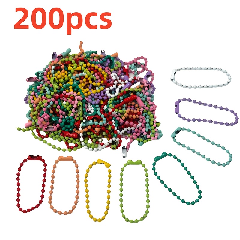 E-shop 200 Stück Metallische Bunte Schlüsselanhänger, Länge 10 cm/3,94 Zoll, DIY Handgemachte Deko-Hardware-Zubehör