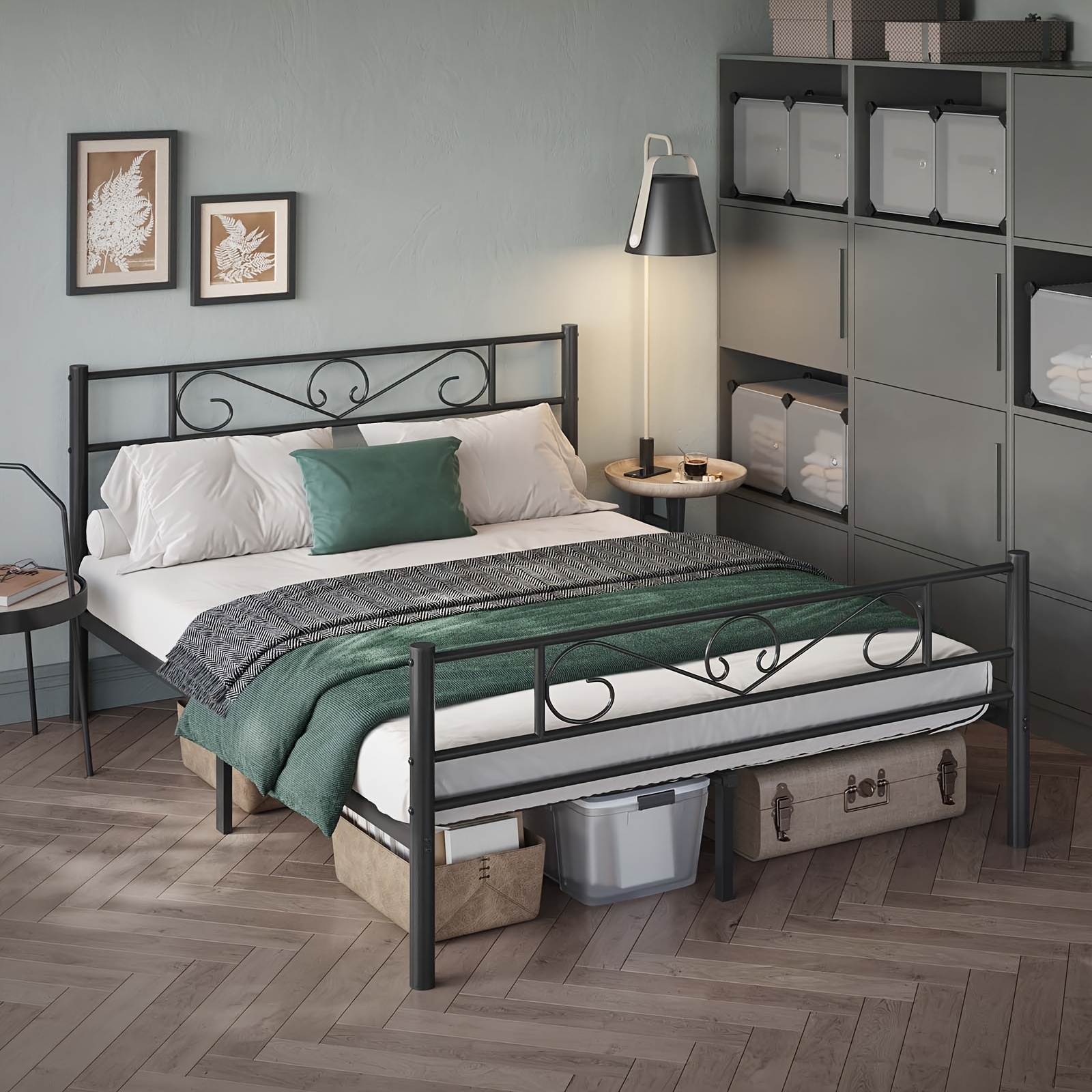 Double Bed Frame Bed Frame Metal Bed Frame Suitable For 160 X 200 Cm Mattress Guest Bed Easy Assembly For Small Spaces