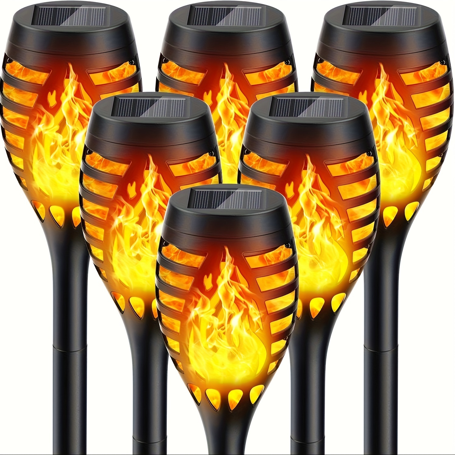 E-shop 4/6/8/10/12er Pack Solarbetriebene Feuerflamme Fackelleuchten | Flackernder Flammeneffekt, Große Gartenwegbeleuchtung für den Außenbereich,
