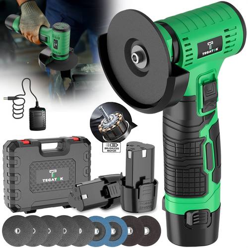 lightweight mini cordless angle grinder and sander 2in 1 combo kit portable small tool set with 1 batteries and 2 grinding wheels for home diy projects grinding polishing sharpening metal