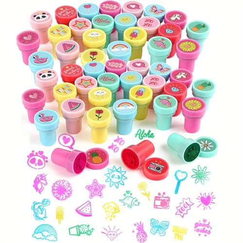 set of 26 self inking animal stamps for easter halloween and christmas made of washable plastic party favors and classroom rewards for teachers