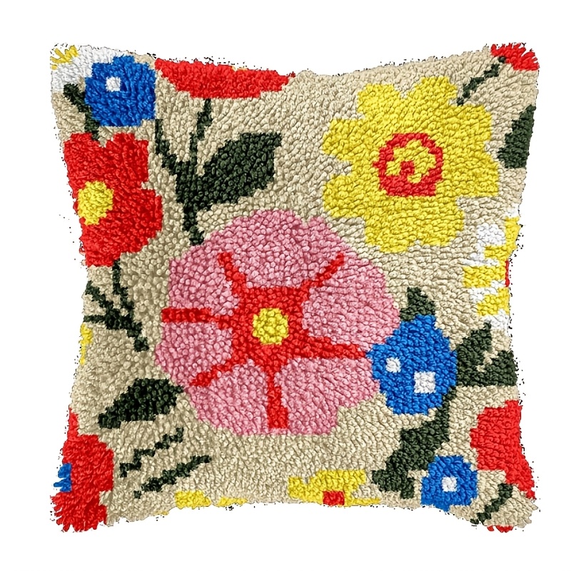 Lock Hook Kit Floral Pattern DIY Pillowcase Cover