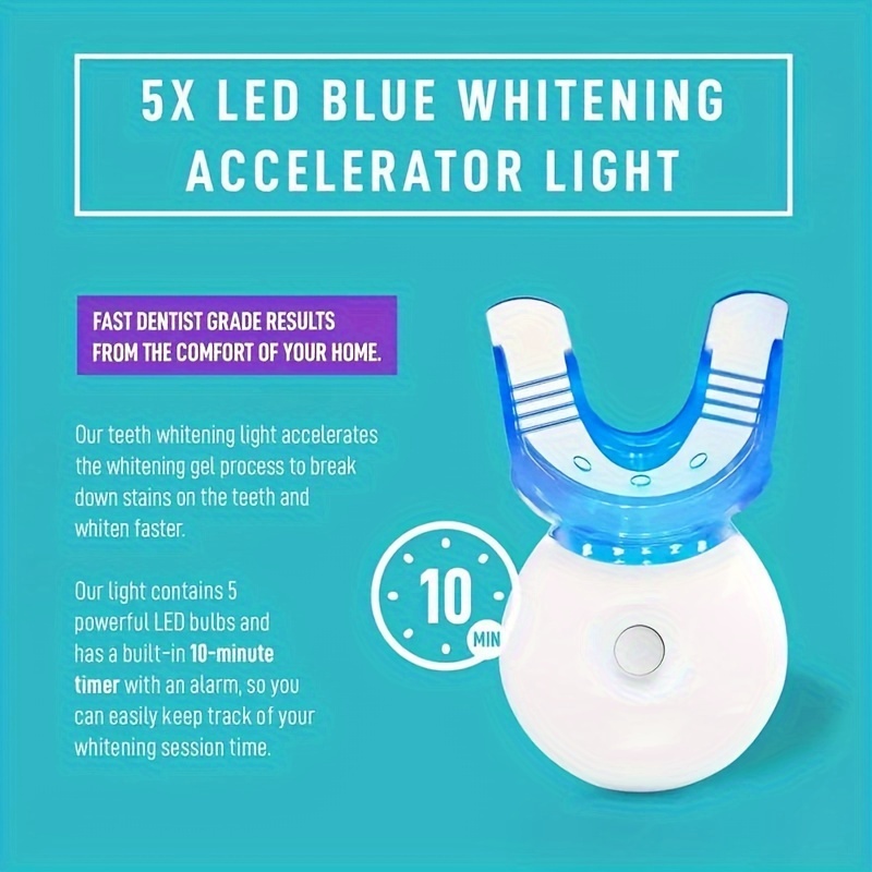 new led teeth whitening kit   6 x 3ml whitening   oral trays and   fast and gentle teeth whitening natural and effective stain cleaning at home details 5