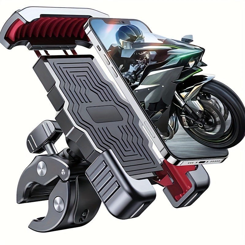 TEMU Motorcycle Phone Holder, Electric Bike Phone Holder, Bike Phone Holder, Shock Phone Holder, Can Degrees, Suitable For Most Phones