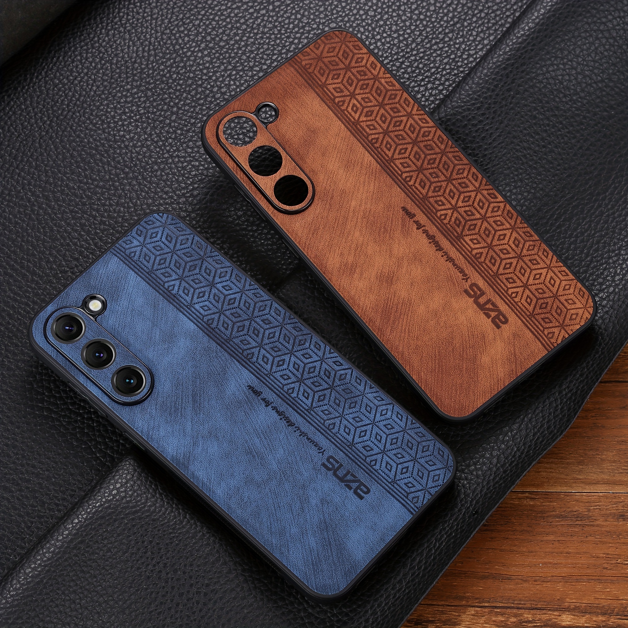 

Faux Leather Phone Case For Samsung Galaxy S24/s23/s22 Series - Scratch Resistant, Ultra-thin, Durable Protective Holster Cover With 3d Embossing Design