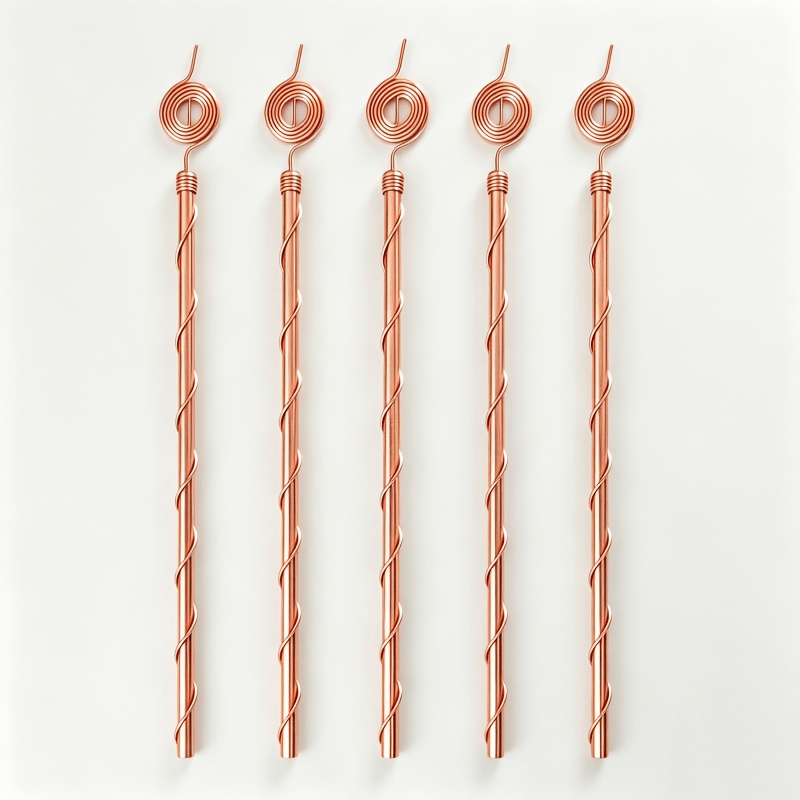 TEMU 5pcs Electroculture Copper Plant Stakes, Pure Copper Gardening Seedling Tools For Indoor Outdoor Flowers Vegetables, Boost Soil Nutrient Uptake