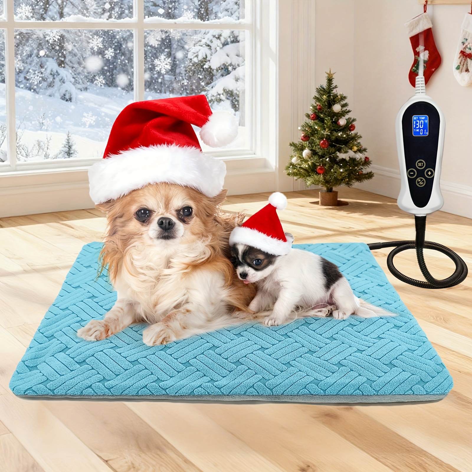 TEMU Pet Heating Pad With Smart Thermostatic Controller (1-24h), Indoor Cat Heating Pad, Heated Dog Crate Bed, Promotes And Recovery, Whelping Boxsupplies, Us Plug, Pet Recovery