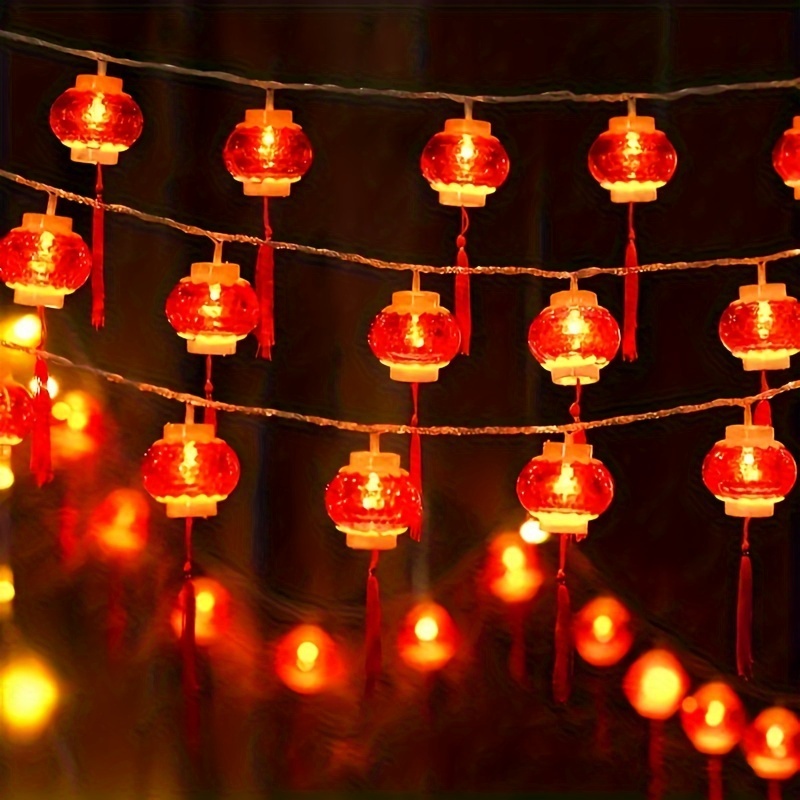 Image of Chinese New Year Led String Lights - Battery-powered, Decorative Hanging Lamps With Tassels For Festive Home & Party Decor, Lights For Decoration Halloween Decorations, Chrismas Decorations