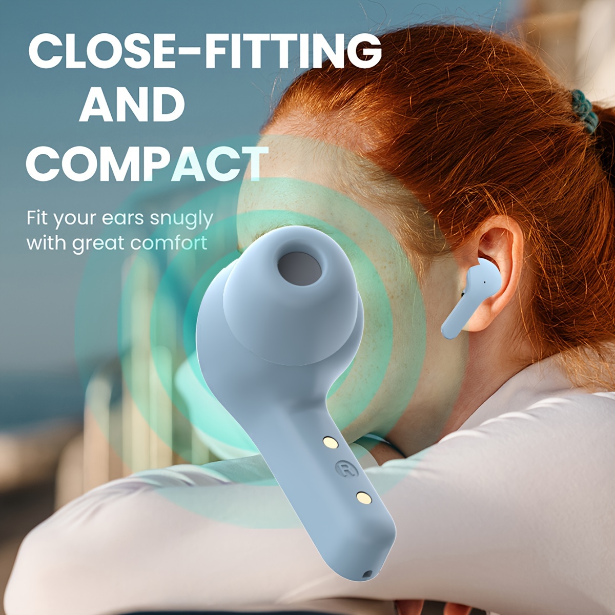 Auricolari stereo wireless colorati TWS BT V5.3 trasparenti, auricolare vivavoce in stile in-ear in silicone con display digitale della capacità della batteria, impermeabile_voghion.com