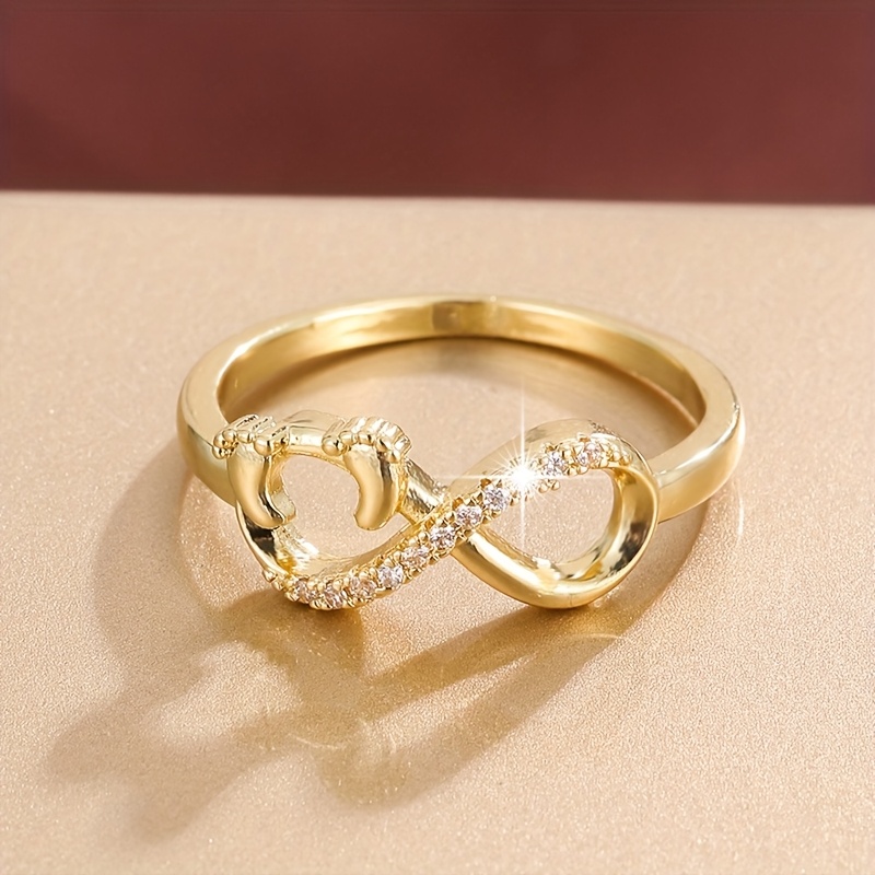 Women's Elegant Golden-Tone Chic Toe Ring with Zirconia