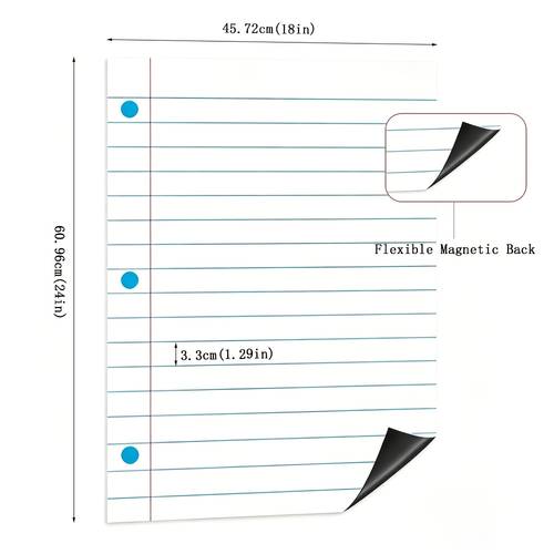 1pc extra large magnetic whiteboard paper 18 0 inches x 24 0 inches opening classroom dry erase paper teacher teaching supplies classroom writing liner