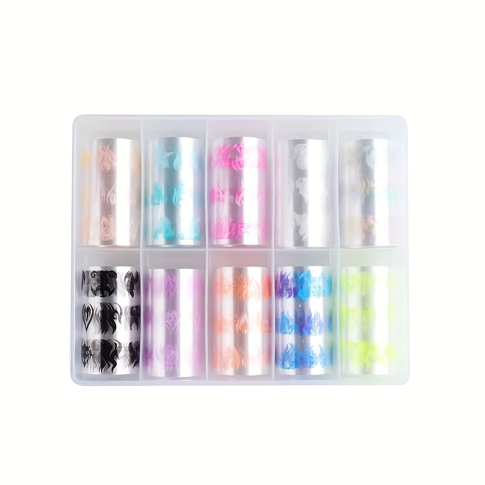 Nail Luminous Flame Transfer Paper European And American Ins Color Fluorescent Transfer Sticker Set