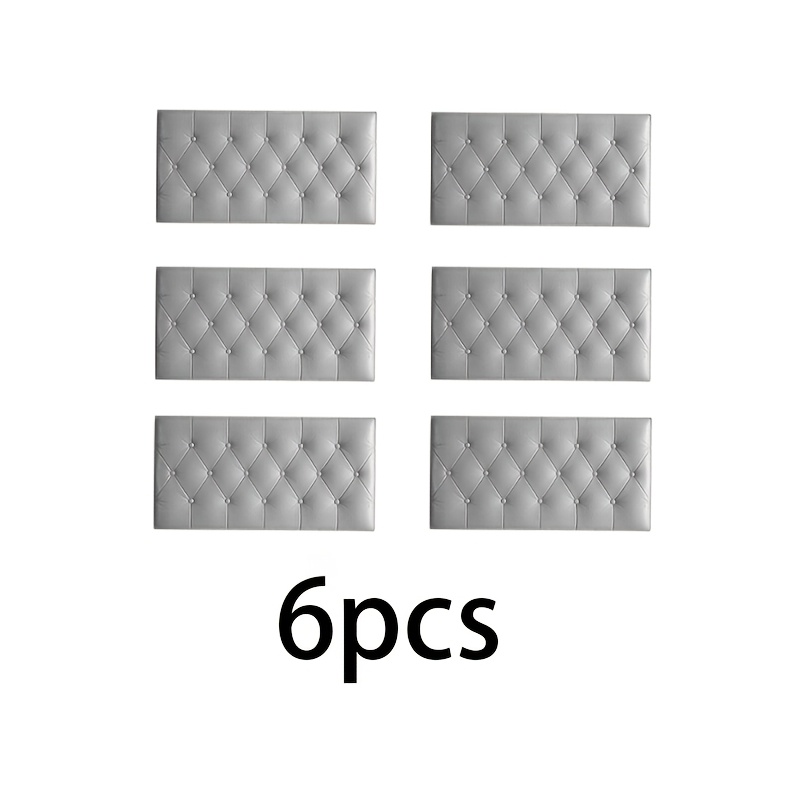 TEMU 6 piezas de almohadillas de pared 3D anticolisión para dormitorio, almohadillas autoadhesivas para cabecero, paneles de pared autoadhesivos,