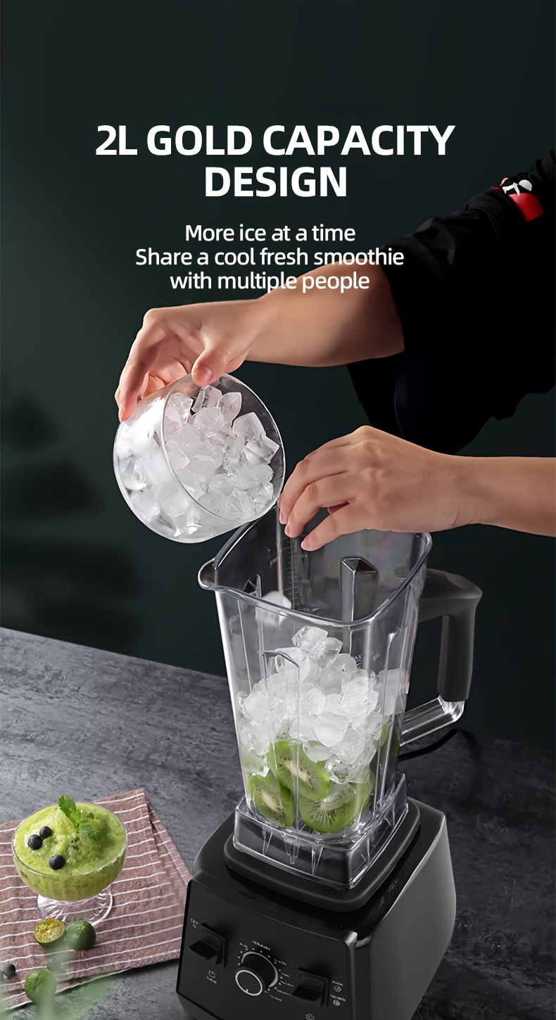 SENBOWE UK Plug 2 in 1 Multifunctional Food Processor Blender, Professional Juicer, Smoothie Blender, 500W Blender And Grinder Combination, a Powerful Kitchen Appliance with a 68Oz Capacity And 2 Complimentary Containers, Ideal for Ice, Grinding