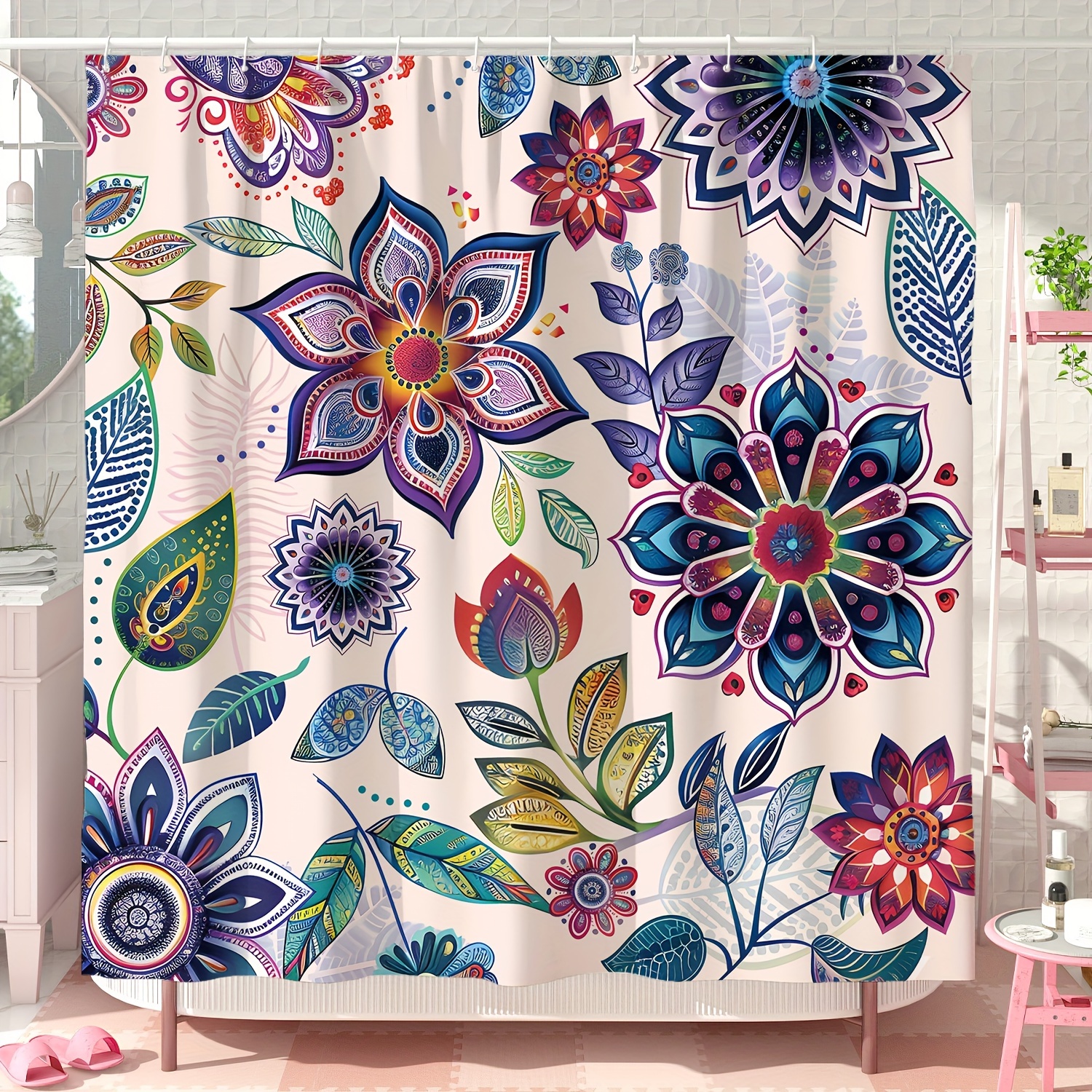 

Shower Curtain 12 - Polyester, , Purple & For Bathroom Decor, 71x71